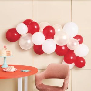 Red and White Balloon Arch Garland