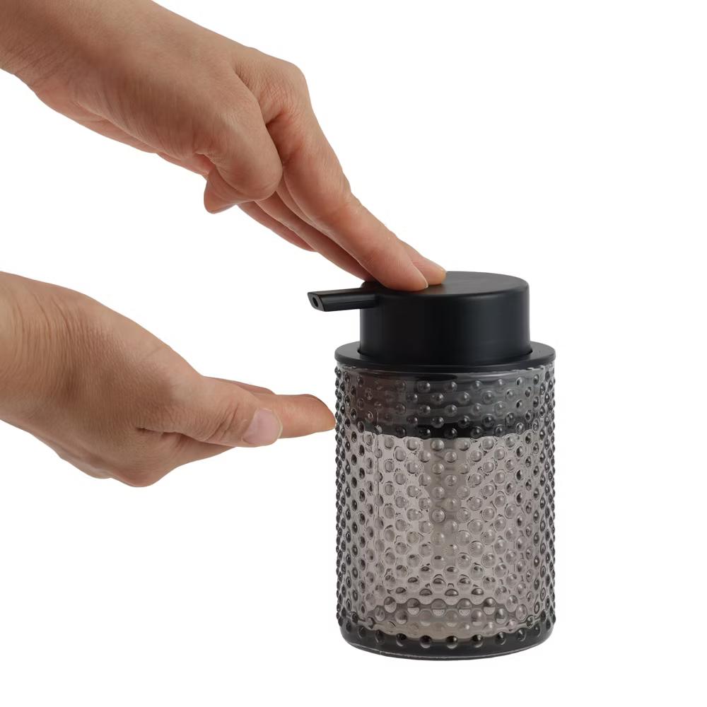Stylish Pump Soap Dispenser Gray Black 1 Pc - Image 2