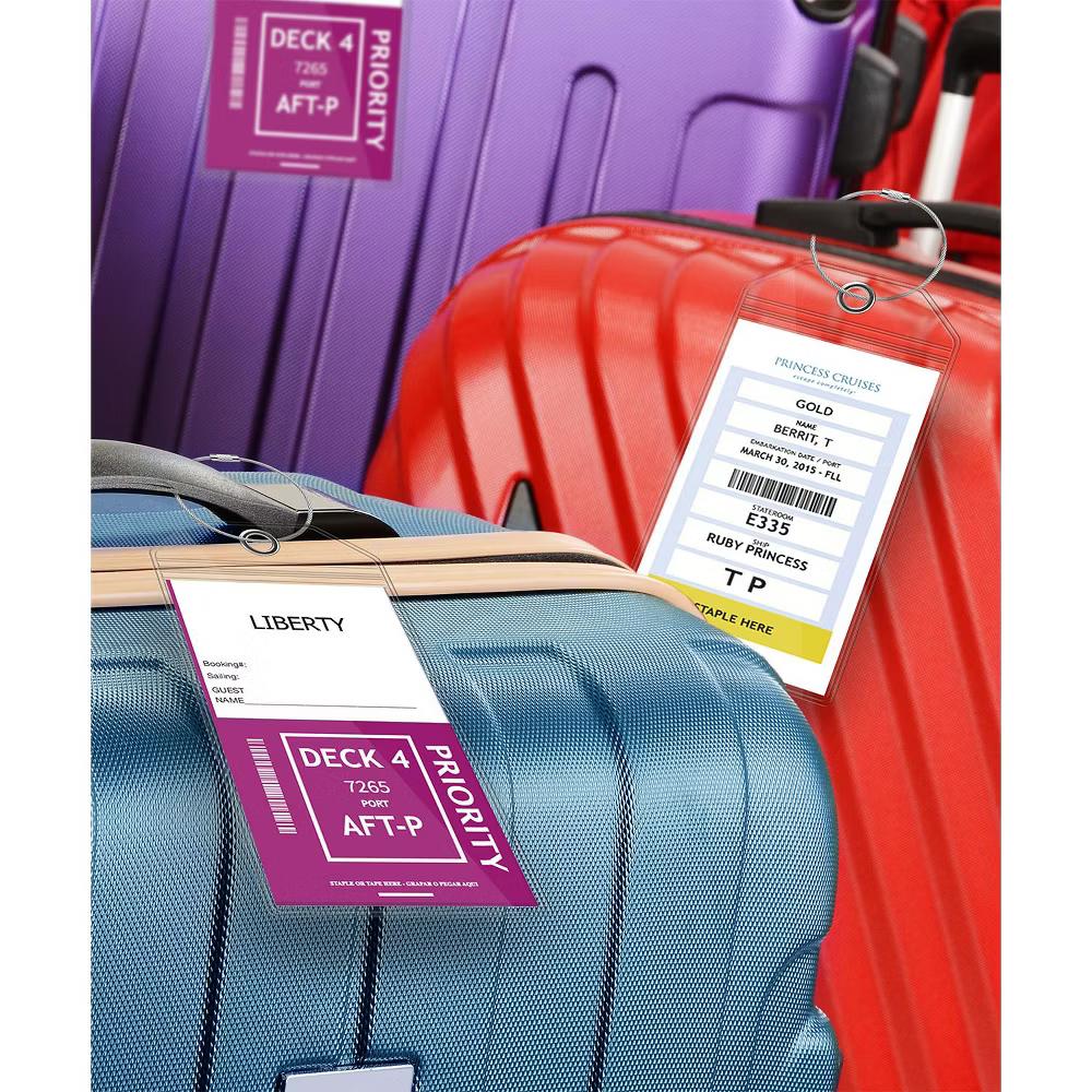 GreatShield 8 Pack Cruise Luggage Tag Holder for Carnival, Princess, Costa, Holland America, P&O & Norwegian Luggage Tags Cruise Ships w/ Zip Seal - Image 3