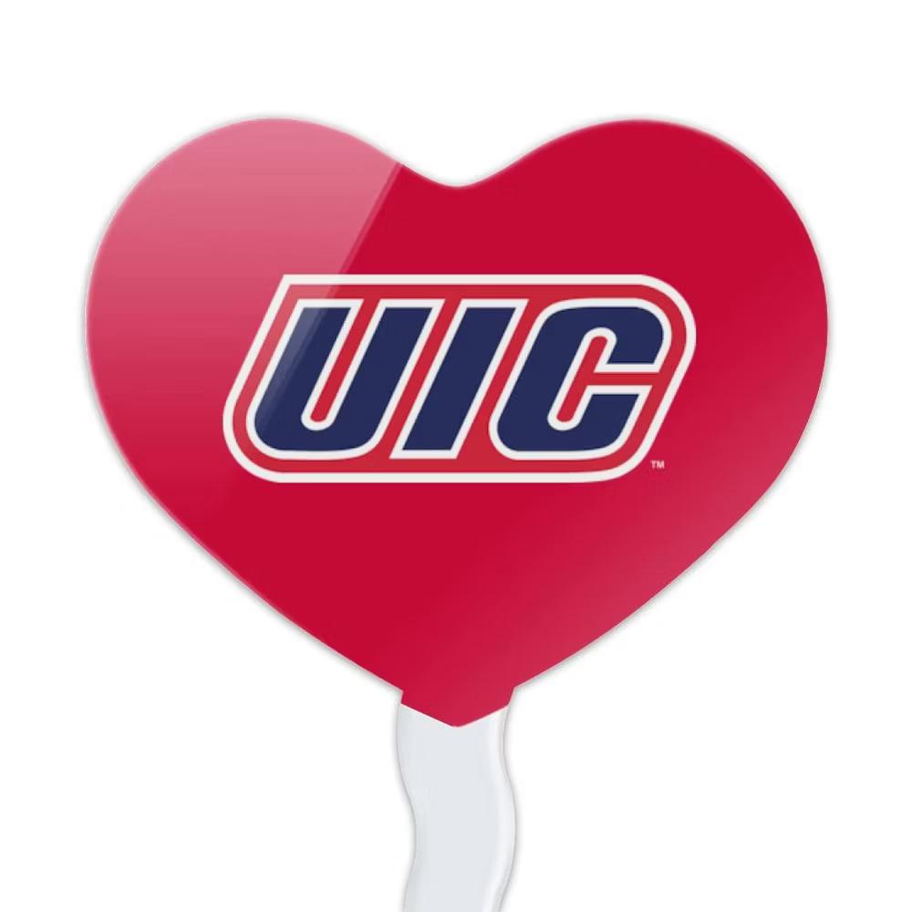 UIC Primary Logo Heart Love Cupcake Picks Toppers Decoration Set of 6 - Image 4