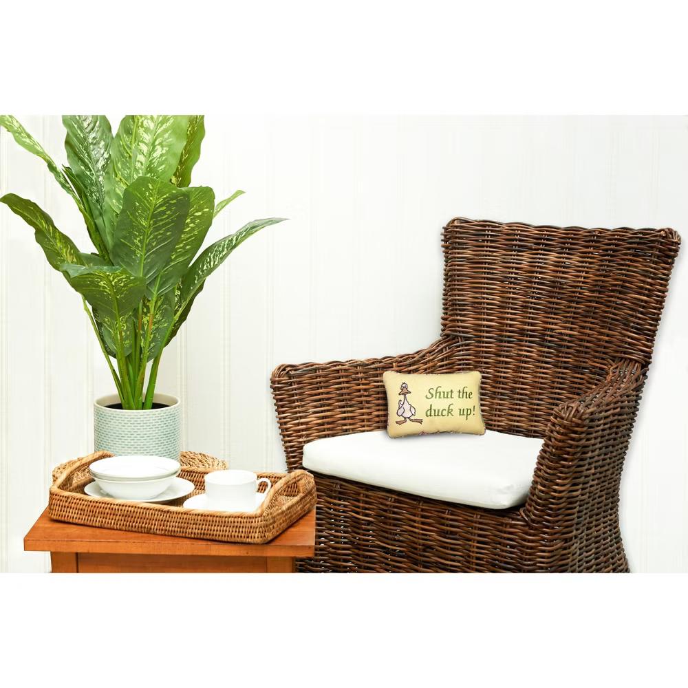 C&F Home Funny Humor "Shut The Duck Up" Embroidered Mini Accent Pillow, 6" 9" - Image 2