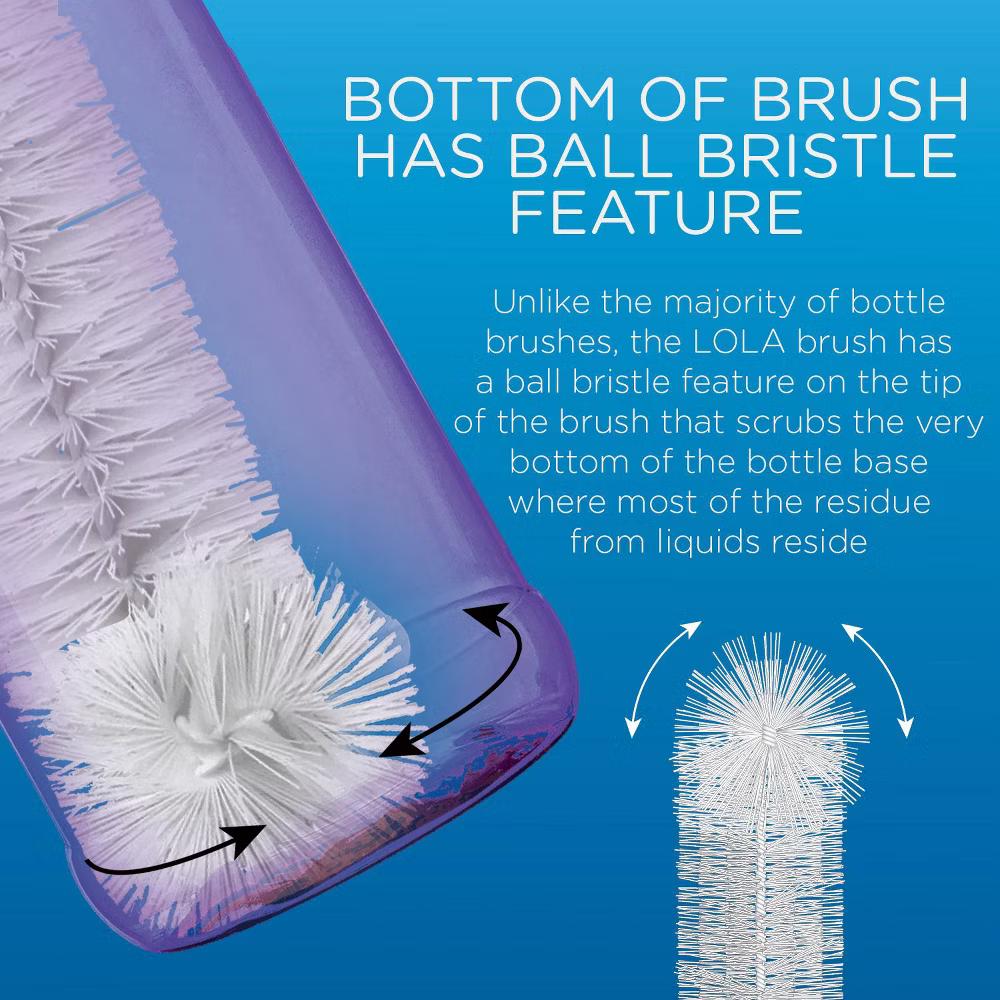Bottle Brush Cleaner, Durable Fiber Bristles Around Twisted Wire with Gripper Handle & Storage Hang Hole, Dishwasher Safe - Image 2