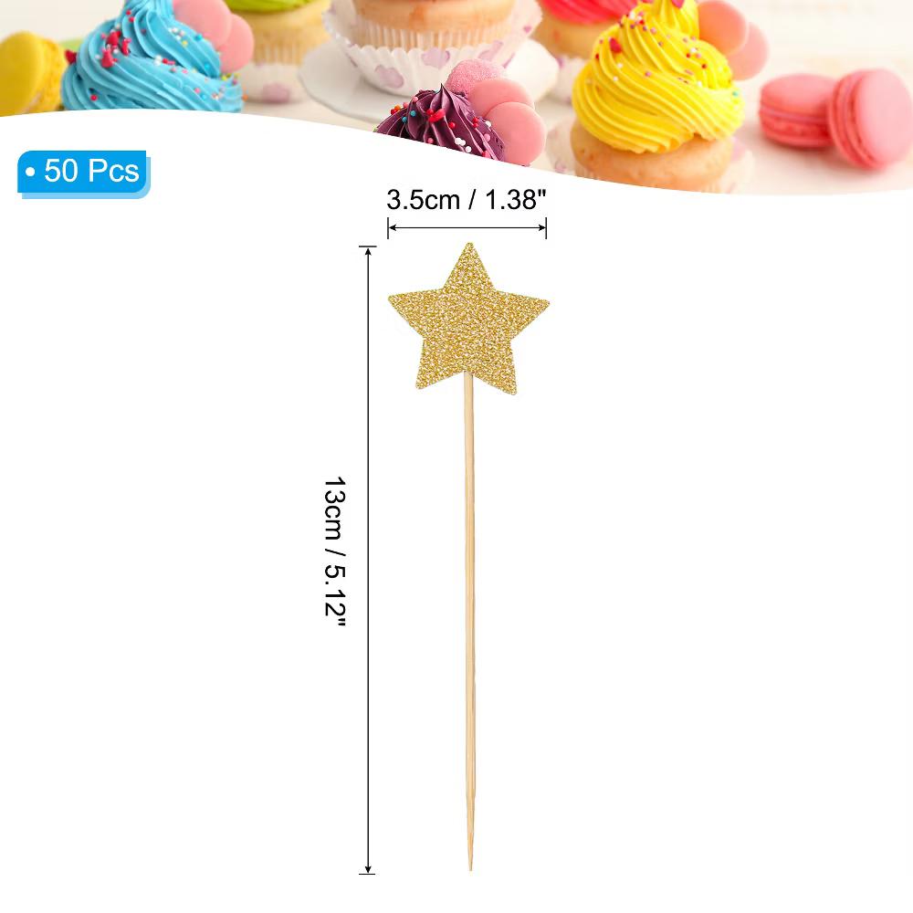 Birthday Party Supplies Little Star Cupcake Toppers 50 Pcs - Image 12