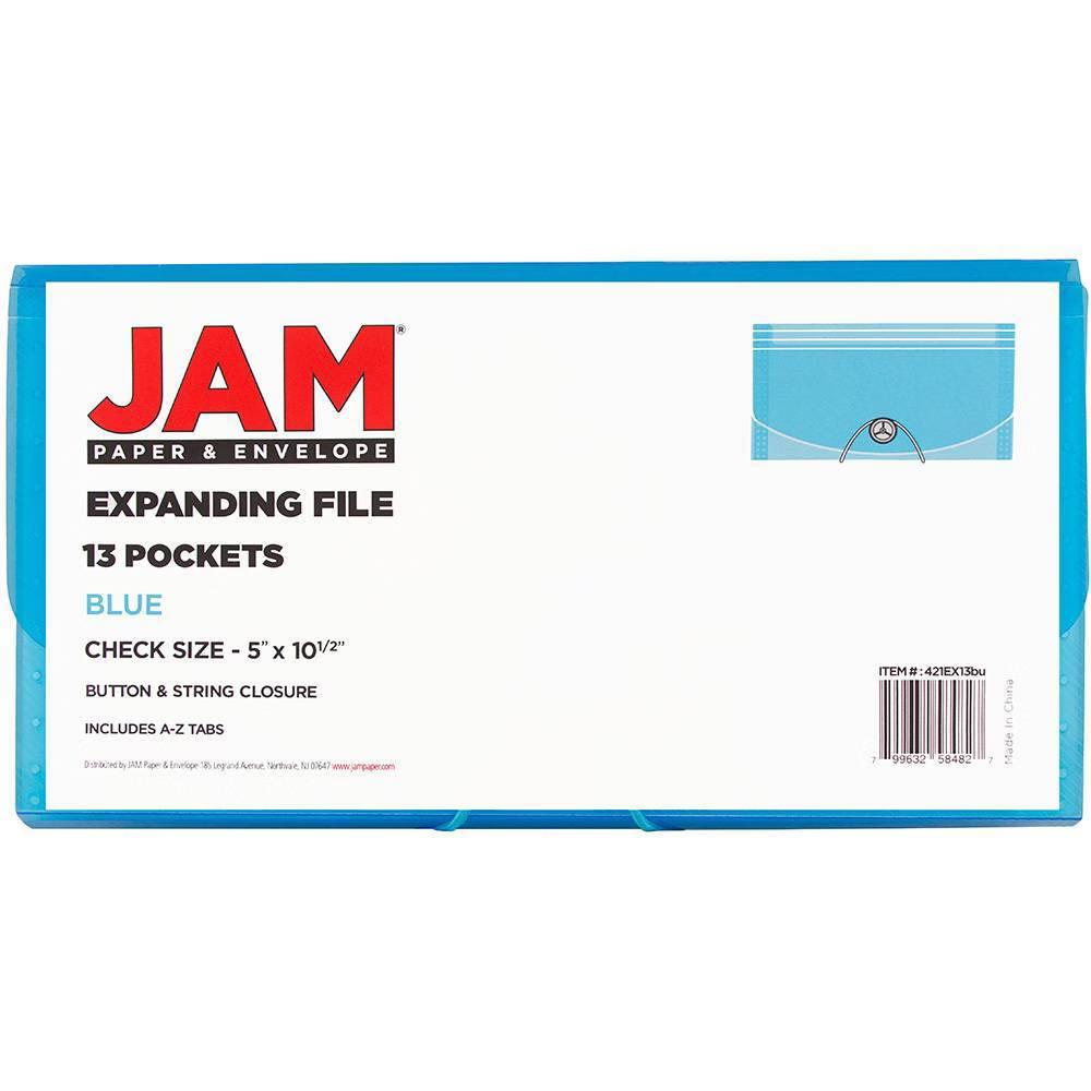 5" 10 1/2" 13 Pocket Plastic Expanding File Folder - Check Size