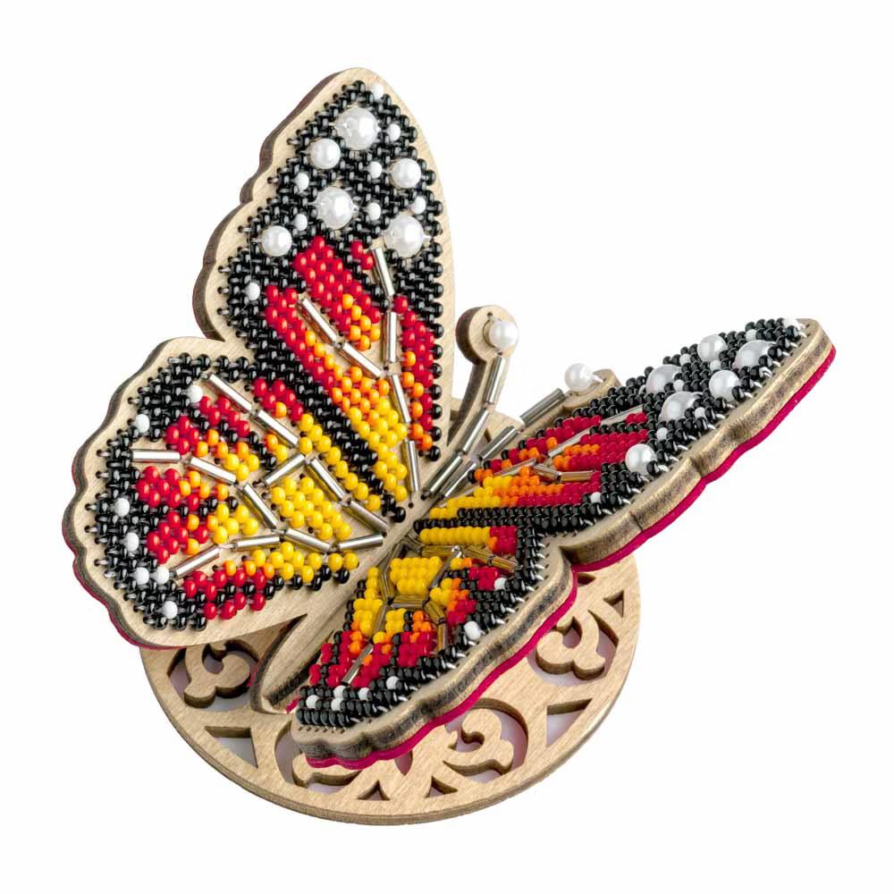 Crafts Wooden Bead Embroidery Kit Bright Butterfly FLK-581 - Image 4