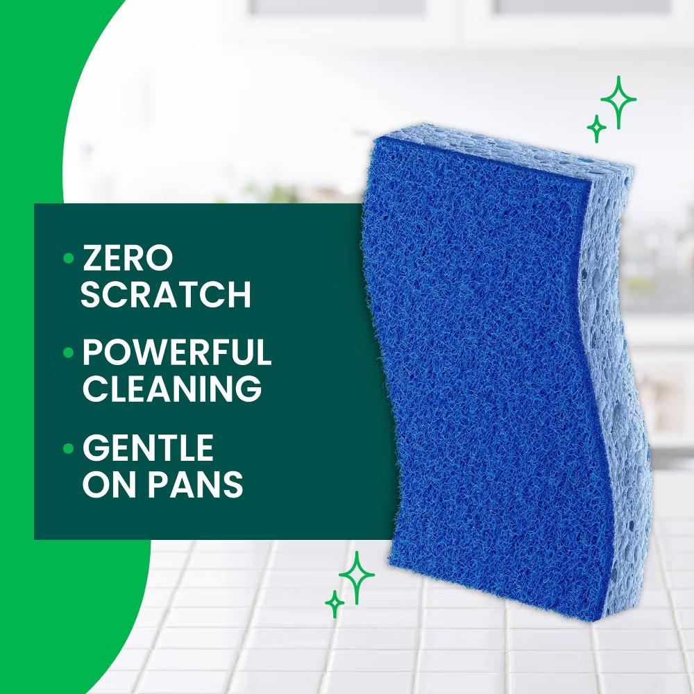 Non-Scratch Scrub Sponge - 4pk: Cellulose Material, Multi-Surface Cleaning - Image 7