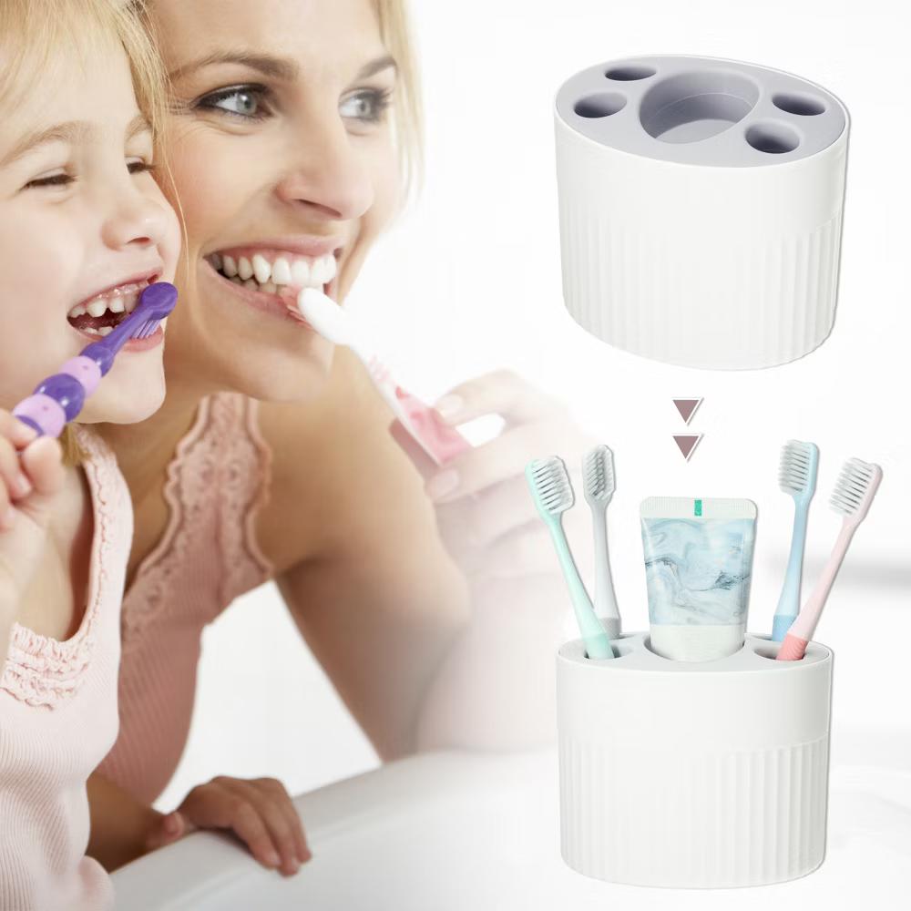 Bathroom 5-Slot Toothbrush Holders 4.69"x3.62"x3.73" 1 Pc - Image 13