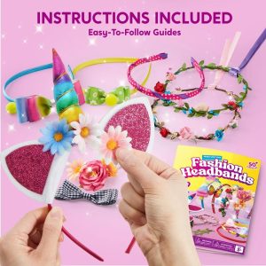 SYNCFUN Headband Making Kit for Girls - Make Your Own Fashion Headbands, Hair Accessories Set, DIY Arts & Crafts, Ideal Birthday Gift for Age 5-12