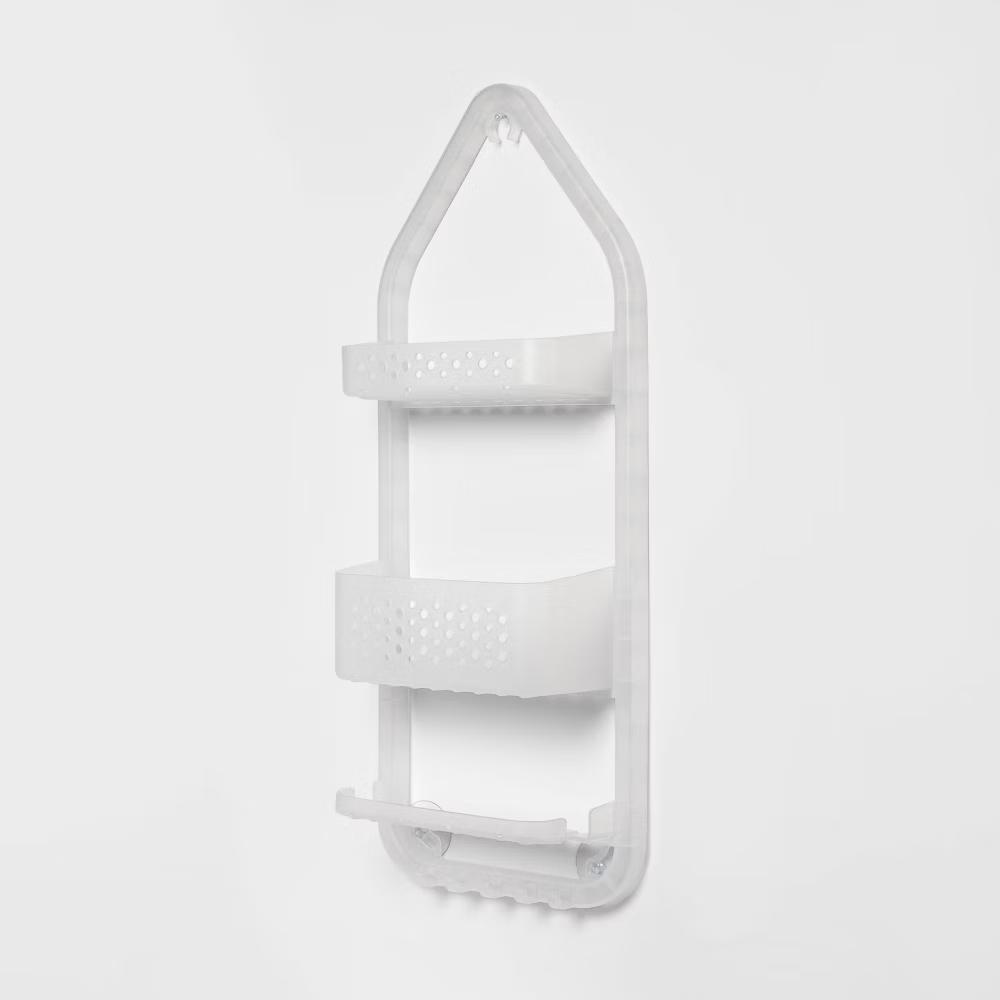 Three Tier Over the Shower Caddy Frosted - Polypropylene, Rust-Resistant, 26" High - Image 3