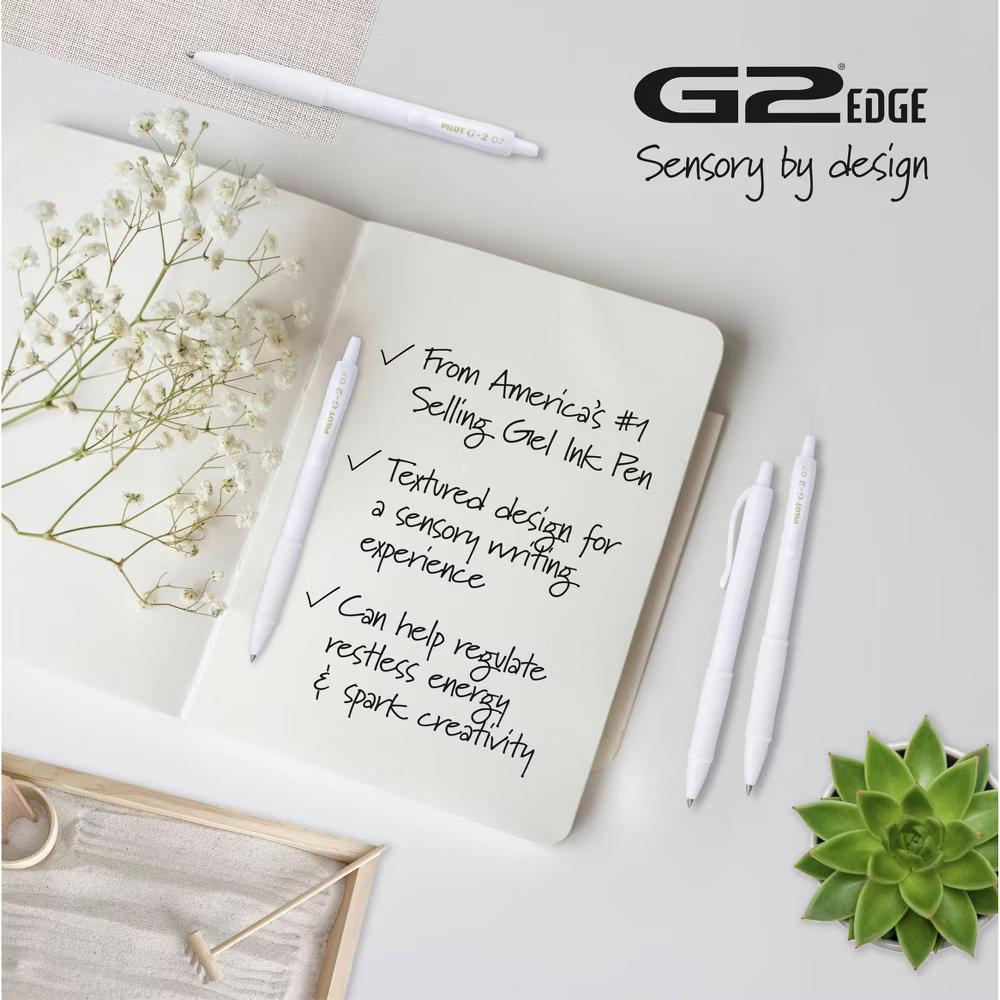 G2 Gel 5pk Edge White Barrel Gel Pens Fine Point 0.7mm Black Ink - Image 4