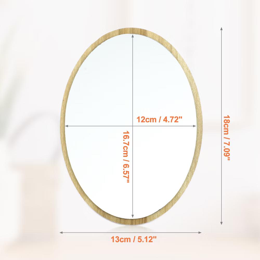 Natural Wooden Foldable Makeup Mirror Beige 1 Pc - Image 7