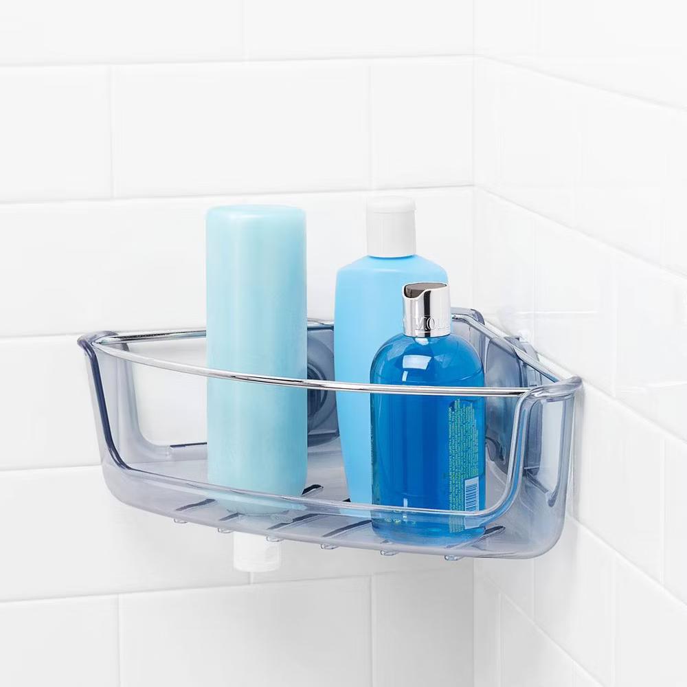 Stronghold Suction Corner Basket: Stainless Steel & Plastic Shower Organizer, Bath Storage - Image 6