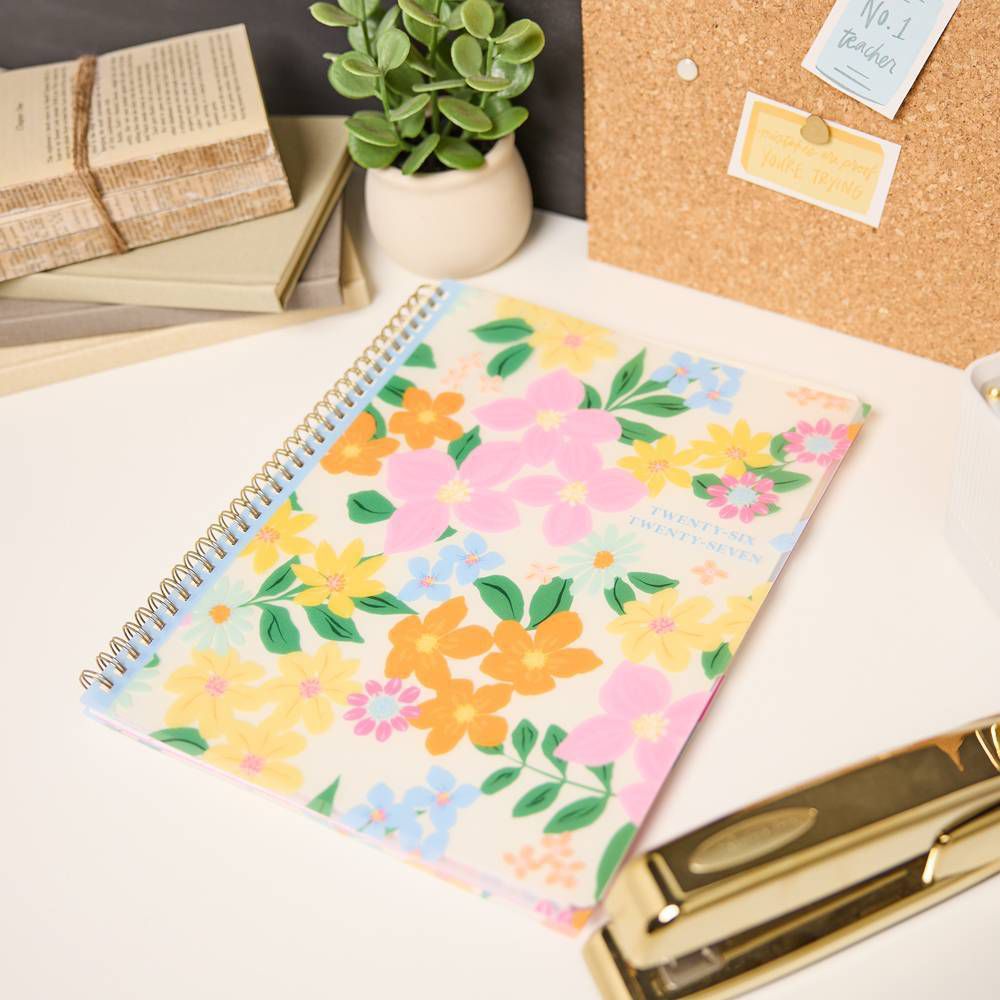 Happy Brands 2026-2027 9.375"x11.875" Organized Ditzy Garden Big 12 Months Twin Loop Dated Teacher Planner - Image 22