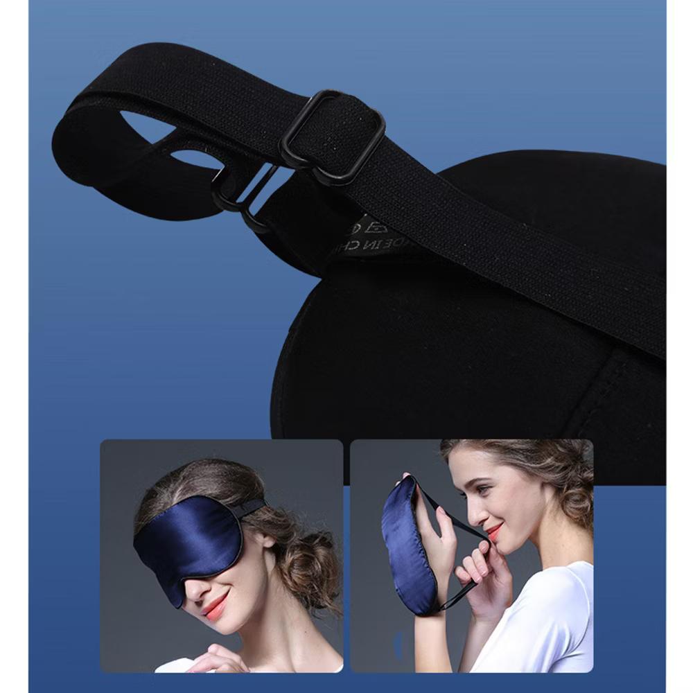 Silk Sleep Mask Soft Eye Mask Adjustable Strap Light Blocking Sleeping Eye Cover for Travel Nap Night Sleep