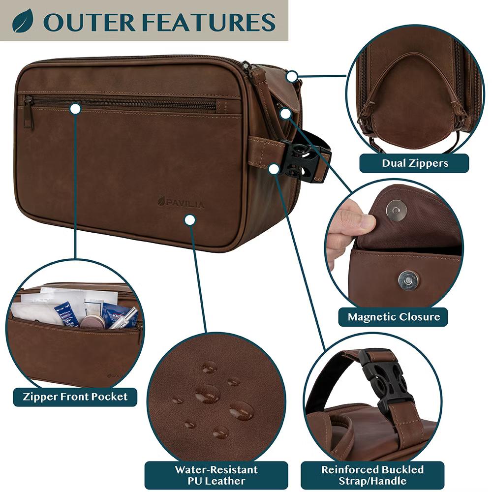 Toiletry Bag for Men, Travel Essentials Shaving Dopp Kit, Water Resistant Cosmetic Makeup Organizer Case - Image 22