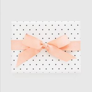 118"x30" Pindot Gift Wrapping Paper White/Black