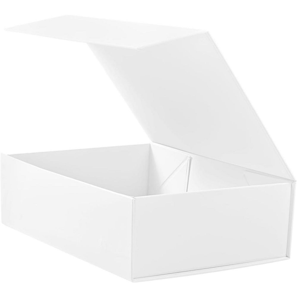 1 Piece 9 6.7 2.75 Inch White Magnetic Closure Gift Box Collapsible Packaging for Wedding Birthday Christmas Jewelry Proposals