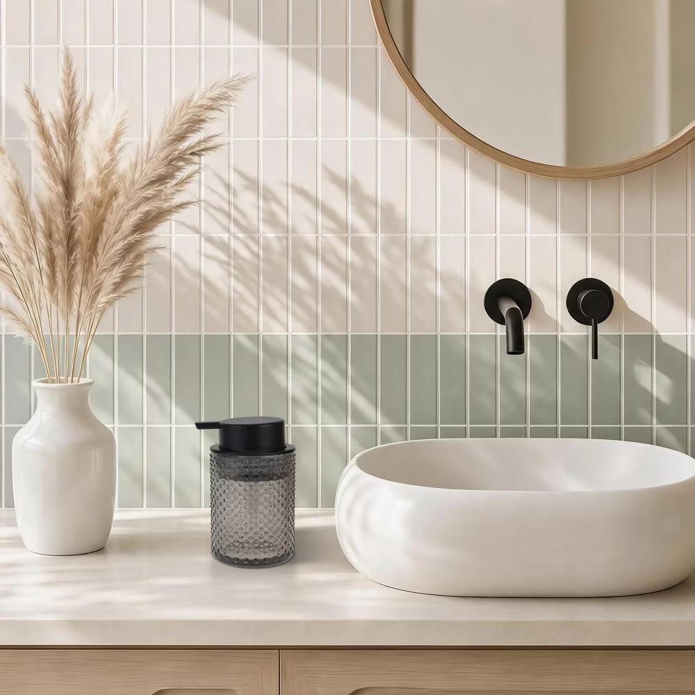 Stylish Pump Soap Dispenser Gray Black 1 Pc
