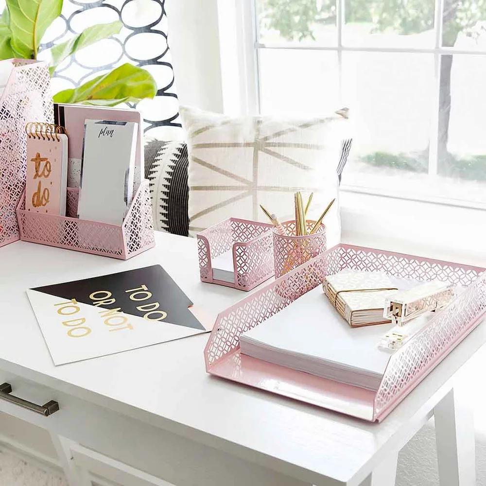 Blu Monaco Desk Organizer Set - 6-Piece Desk Accessories for Mail, Sticky Notes, Pens, Magazines & Documents - Image 28