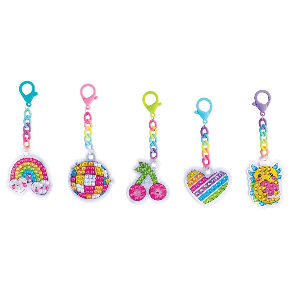 Creativity for Kids 5ct Keychains and 10ct Stickers Activity Big Gem Diamond Painting Activity Craft Kit