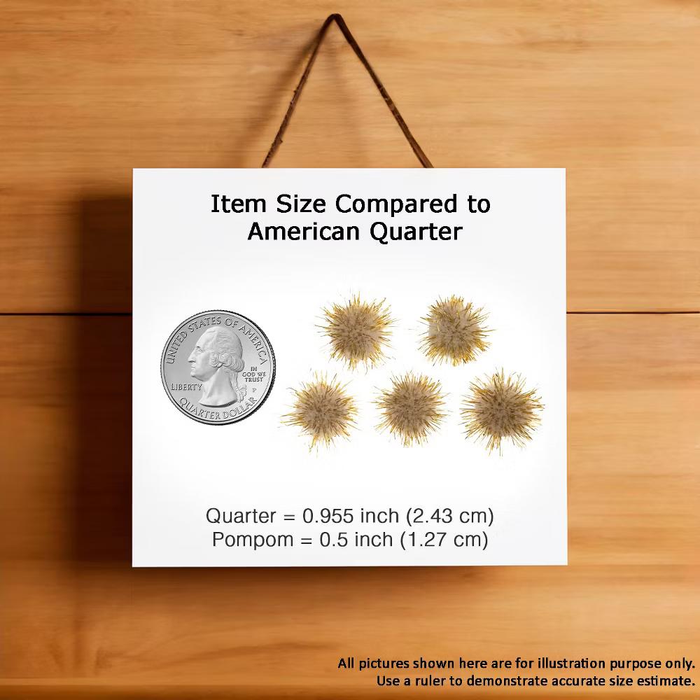 0.5in Beige Glitter Pom Poms for Crafts DIY Art Creative, 100pcs - Image 4