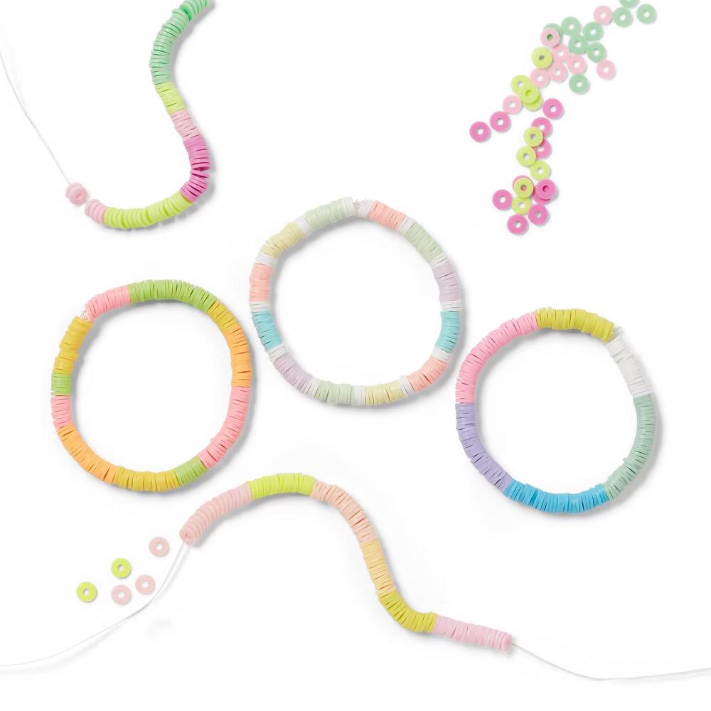 8000ct Clay Beads Bracelet Making Kit Pastel - Image 4