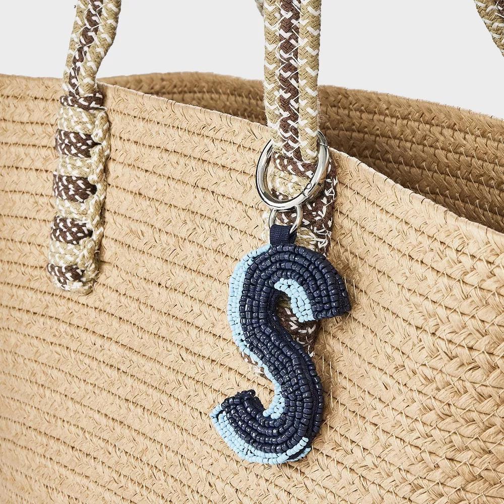 Beaded Monogram Letter Bag Charm - Image 2