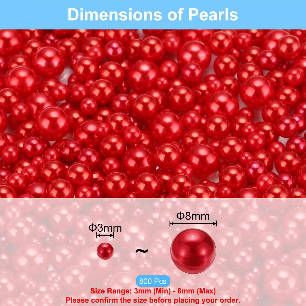 No Hole ABS Round Faux Pearl for Vase Fillers DIY Home Decoration 800 Pcs - Image 66
