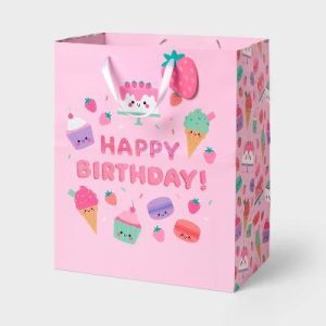 XL Sweet Treats 'Happy Birthday!' Birthday Gift Bag Pink