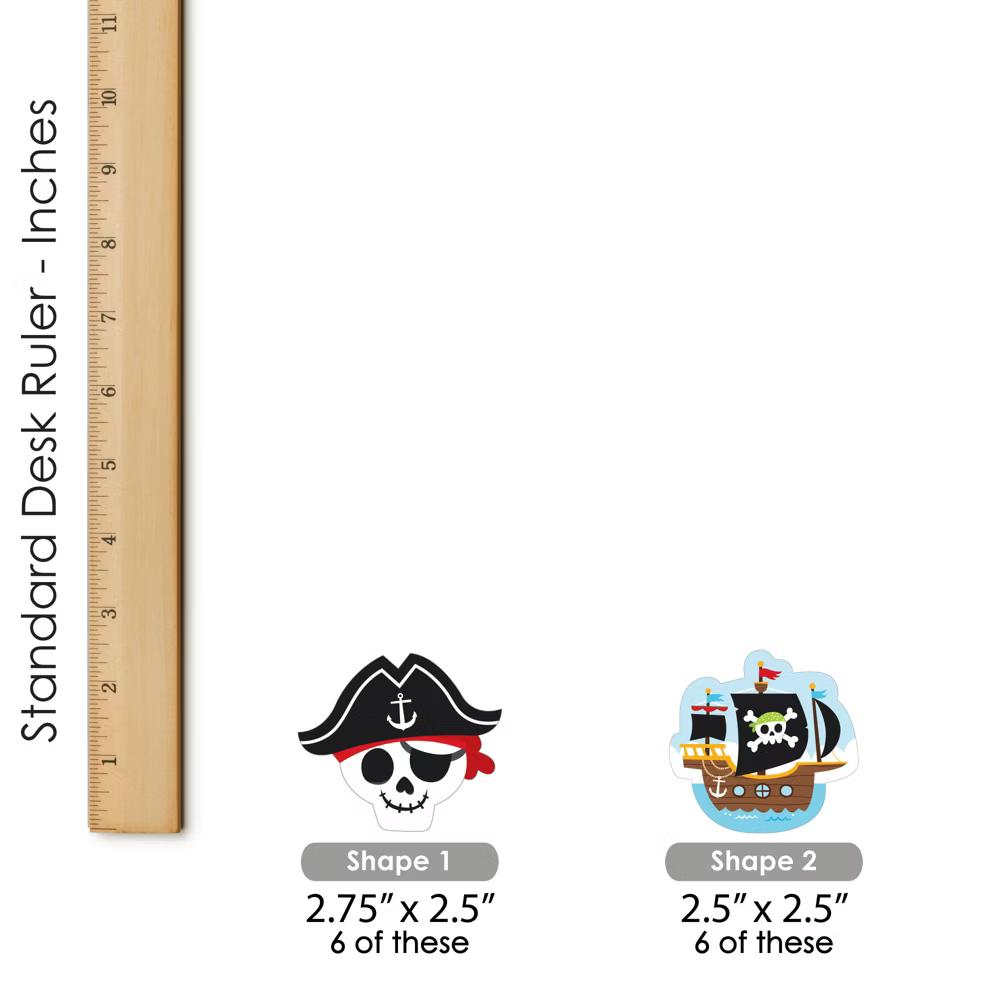 Pirate Ship Adventures - Dessert Cupcake Toppers - Skull Birthday Party Clear Treat Picks - Set of 24 - Image 6