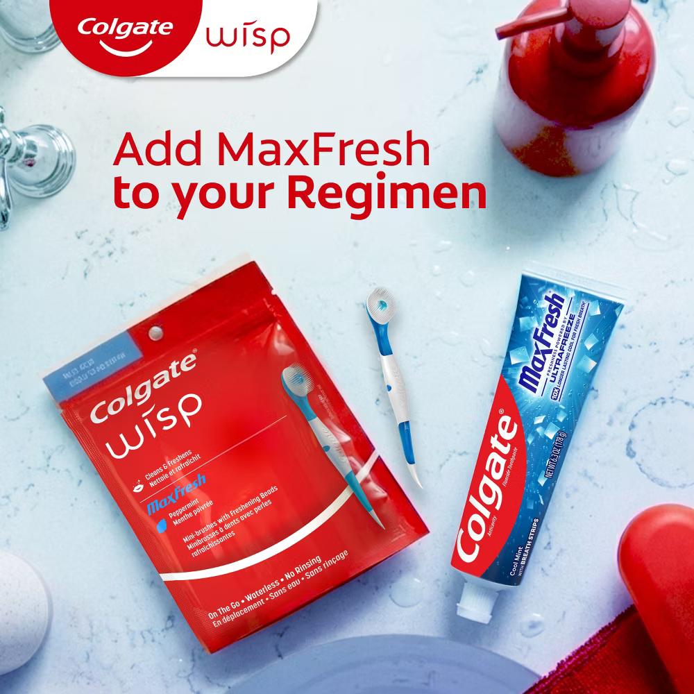 Max Fresh Wisp Disposable Travel Toothbrushes - Mini - Peppermint - Trial Size -24ct - Image 5