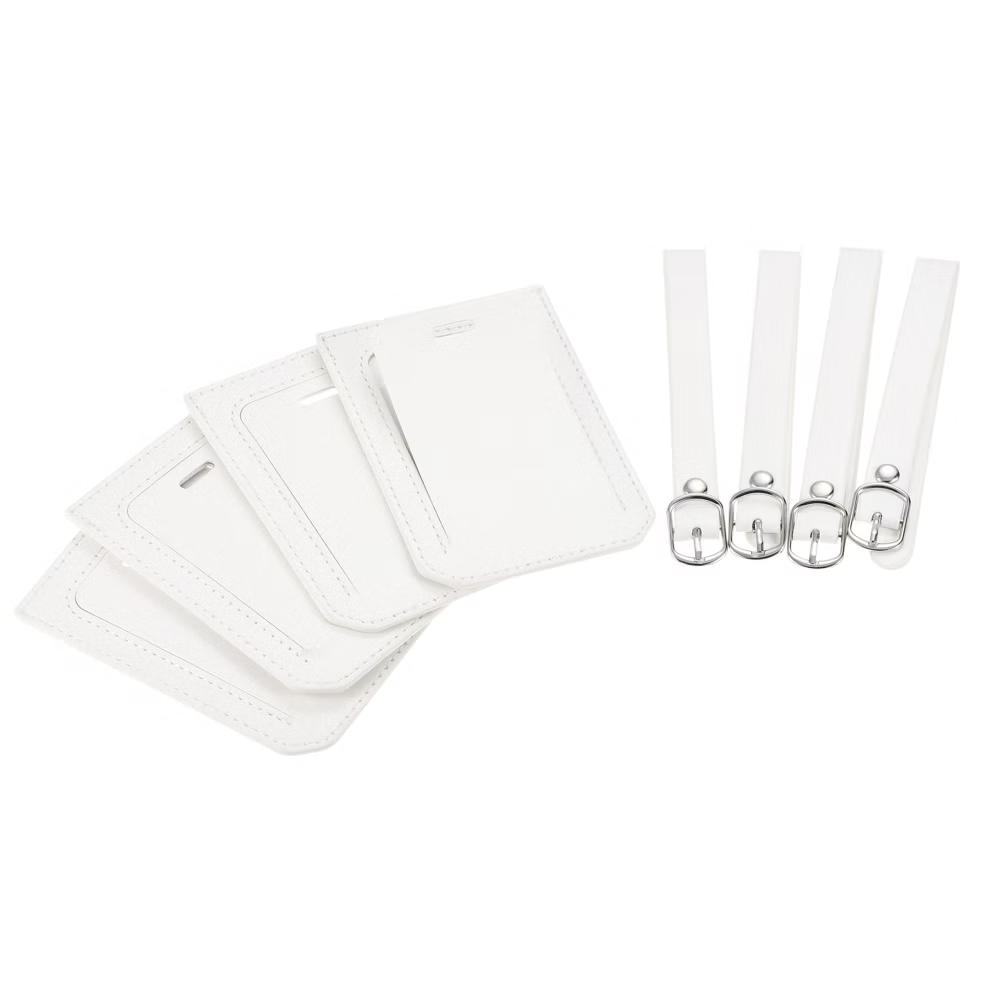 Backpack PU Holder Identifier Card Luggage Tag with Strap 4 Pcs - Image 13