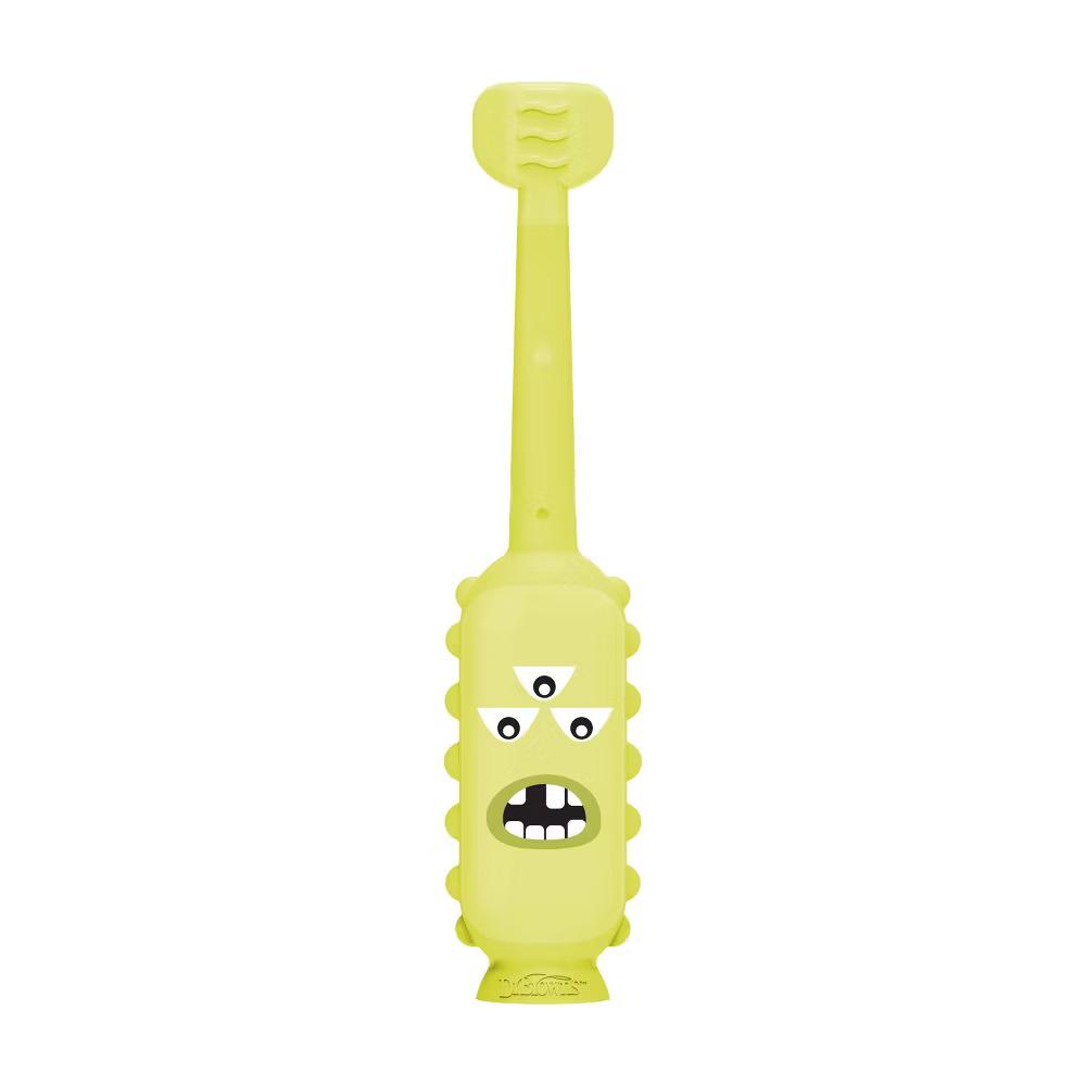 Dr. Brown's Tooth Scrubber Triple Sided Training Toddler Manual Toothbrush - Green - Image 3