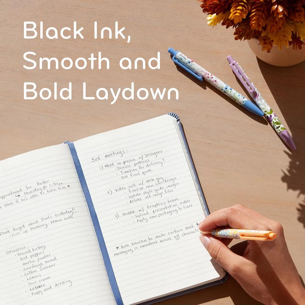 6pk Ballpoint Pens Black Ink Laguna Bountiful Bouquet - Image 8