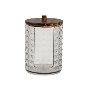 Compact Diamond-pattern Bath Canister 1 Pc