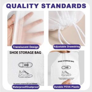 10 Pack Shoe Bags for Travel, Drawstring Shoe Bag Organizer, Travel Shoe Bags for Packing in Suitcase Gym Travelling Waterproof Shoe Travel Bag