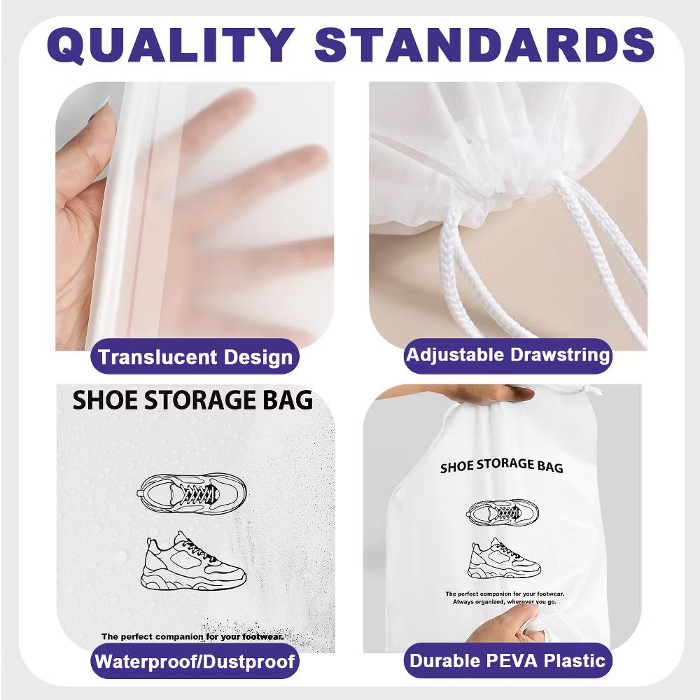 10 Pack Shoe Bags for Travel, Drawstring Shoe Bag Organizer, Travel Shoe Bags for Packing in Suitcase Gym Travelling Waterproof Shoe Travel Bag