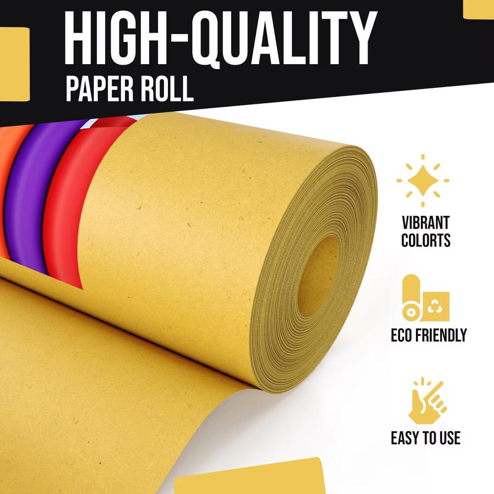 Exquisite Colored Kraft Paper Roll 17.5 In 110 Ft Kraft Wrapping Paper Craft Paper Shipping Paper Kraft Paper Roll Gift Wrap - Image 69