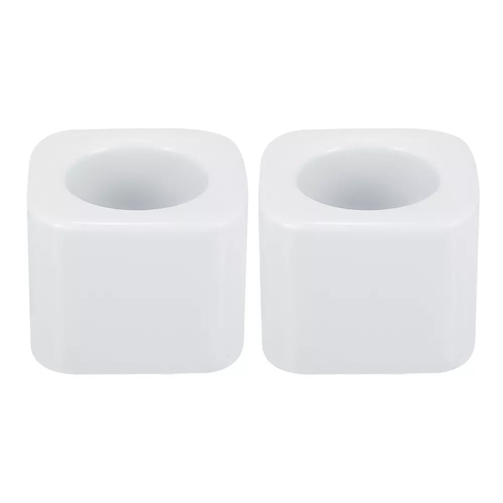 Bathroom Square Mini Ceramic Toothbrush Holder 2.2"x1.73" 2Pcs - Image 24
