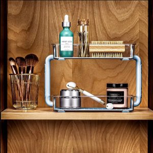 madesmart 2 Tier Blue Bathroom Tray Organizer