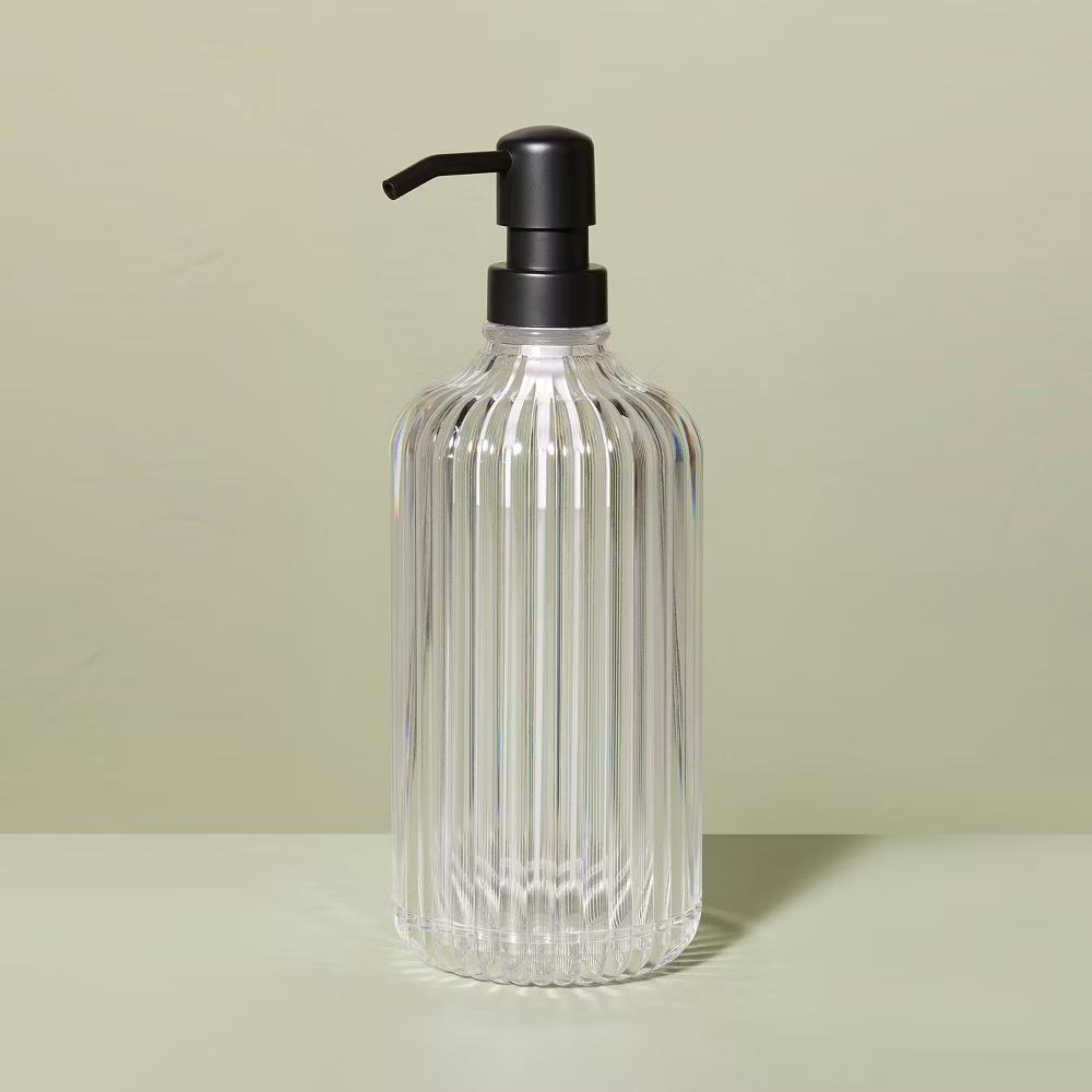 Fluted Acrylic Shower Dispenser - with Magnolia: Refillable Bathroom Accessory - Image 3