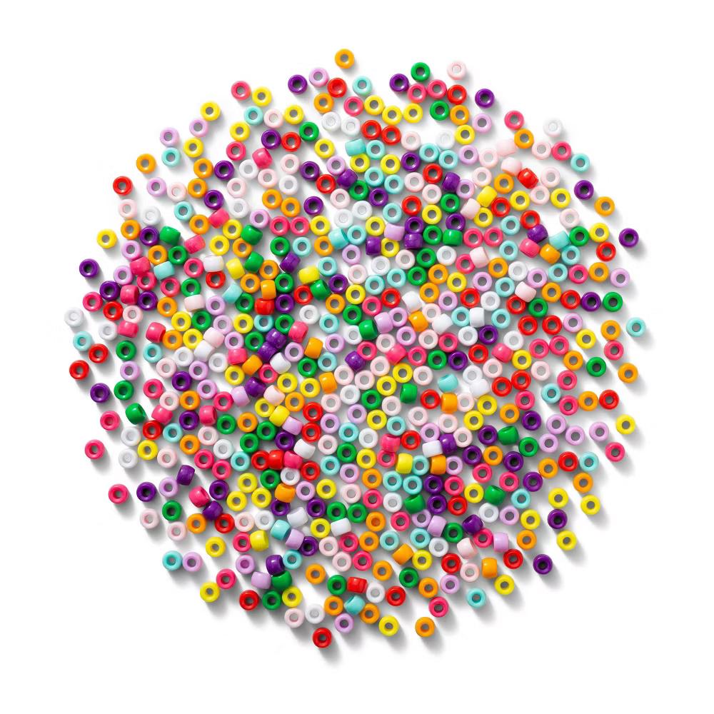 550ct Pony Beads - Multicolor Plastic Craft Embellishments, Kandi & Hair Beads, Ages 6