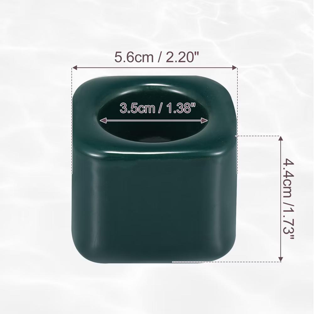 Bathroom Square Mini Ceramic Toothbrush Holder 2.2"x1.73" 2Pcs - Image 8