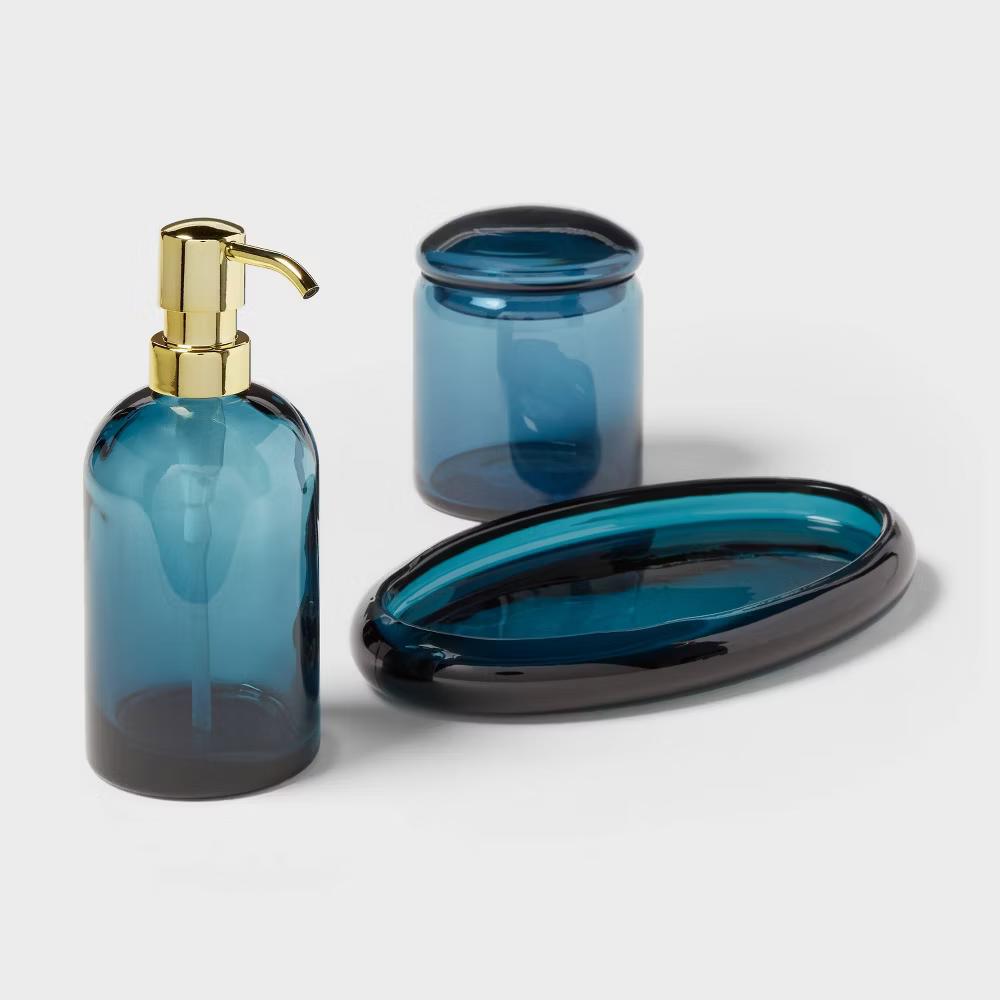 Colored Glass Soap Pump Blue - Image 2