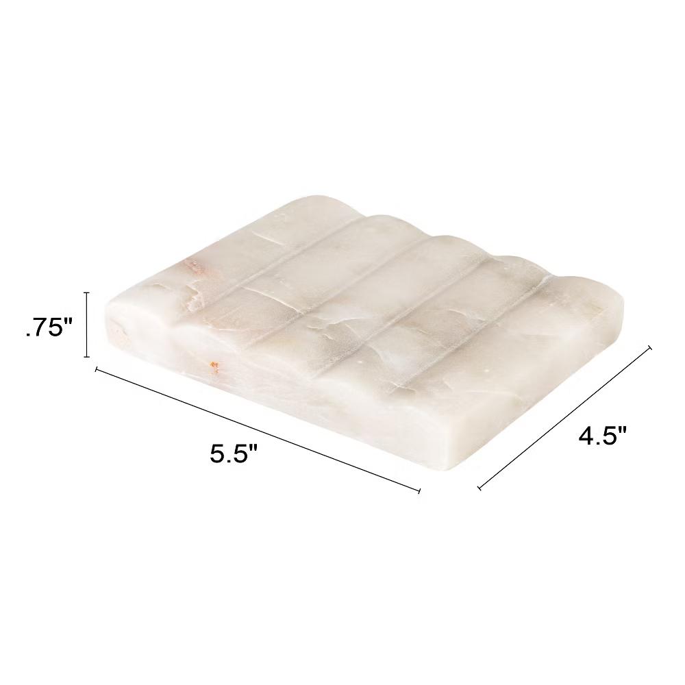 Storied Home Contemporary Carved Marble Soap Dish for Bathrooms - Image 2