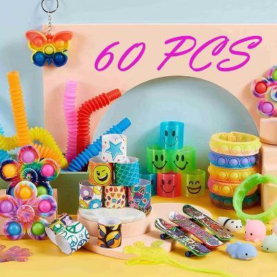 60 Pcs Kids Party Favors Popular Fidget Toys PackBulk Goodie Bag Fillers Birthday Parties School Prizes Pinata Stuffer Classroom Rewards Treasure Box