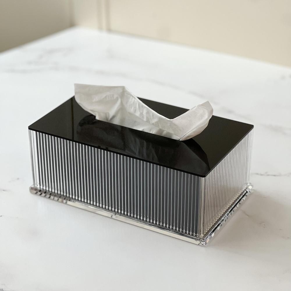 Kinor Lucite Corrugated Tissue Box - Image 3
