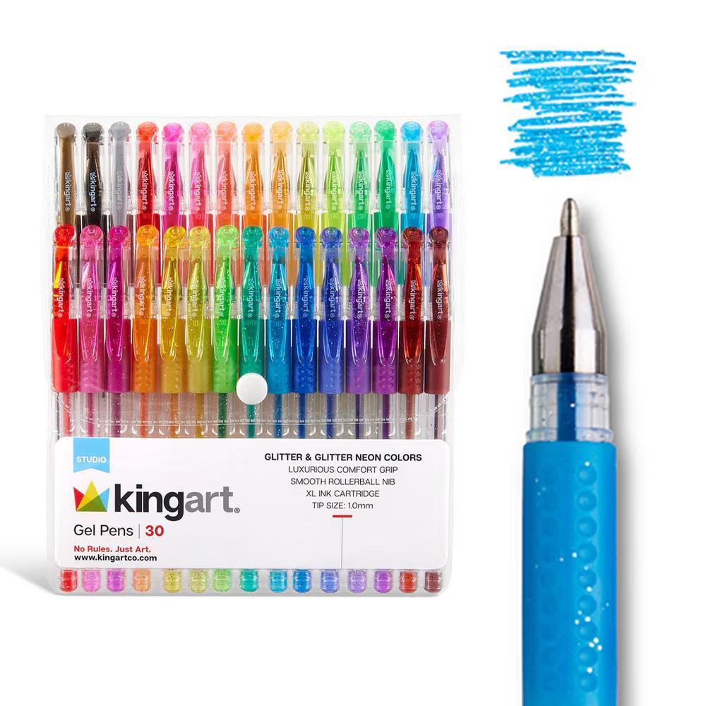 Gel Pens, Soft Grip, 30 Glitter Colors - Image 10