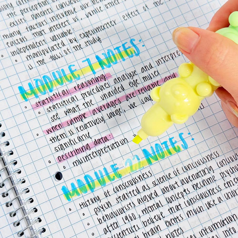 Mini Stackable Highlighters, Cute Multi-color Markers, Teddy Bears - Image 3
