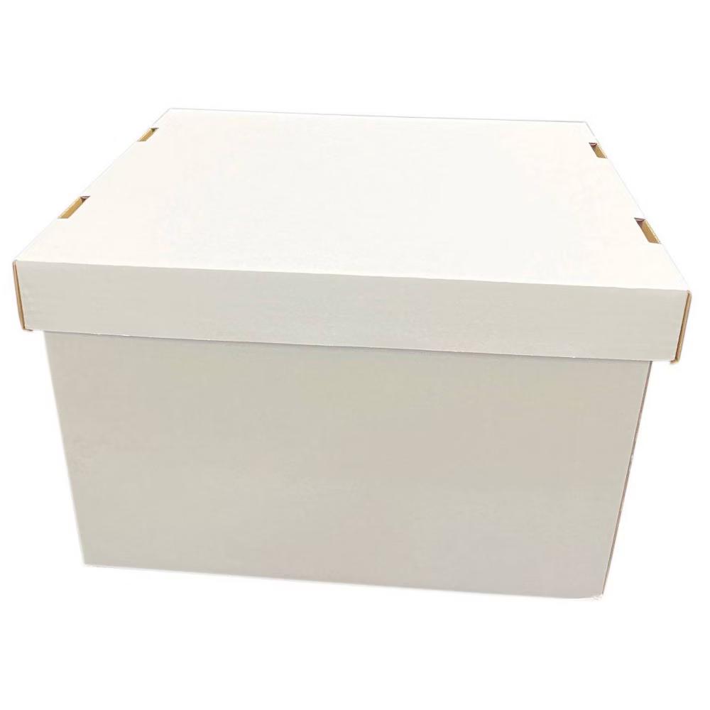10pk Storage Filing Box Medium Duty Letter/Legal - Paperboard File Sorters, White, 16.3"x12.8"x10.5" - Image 2